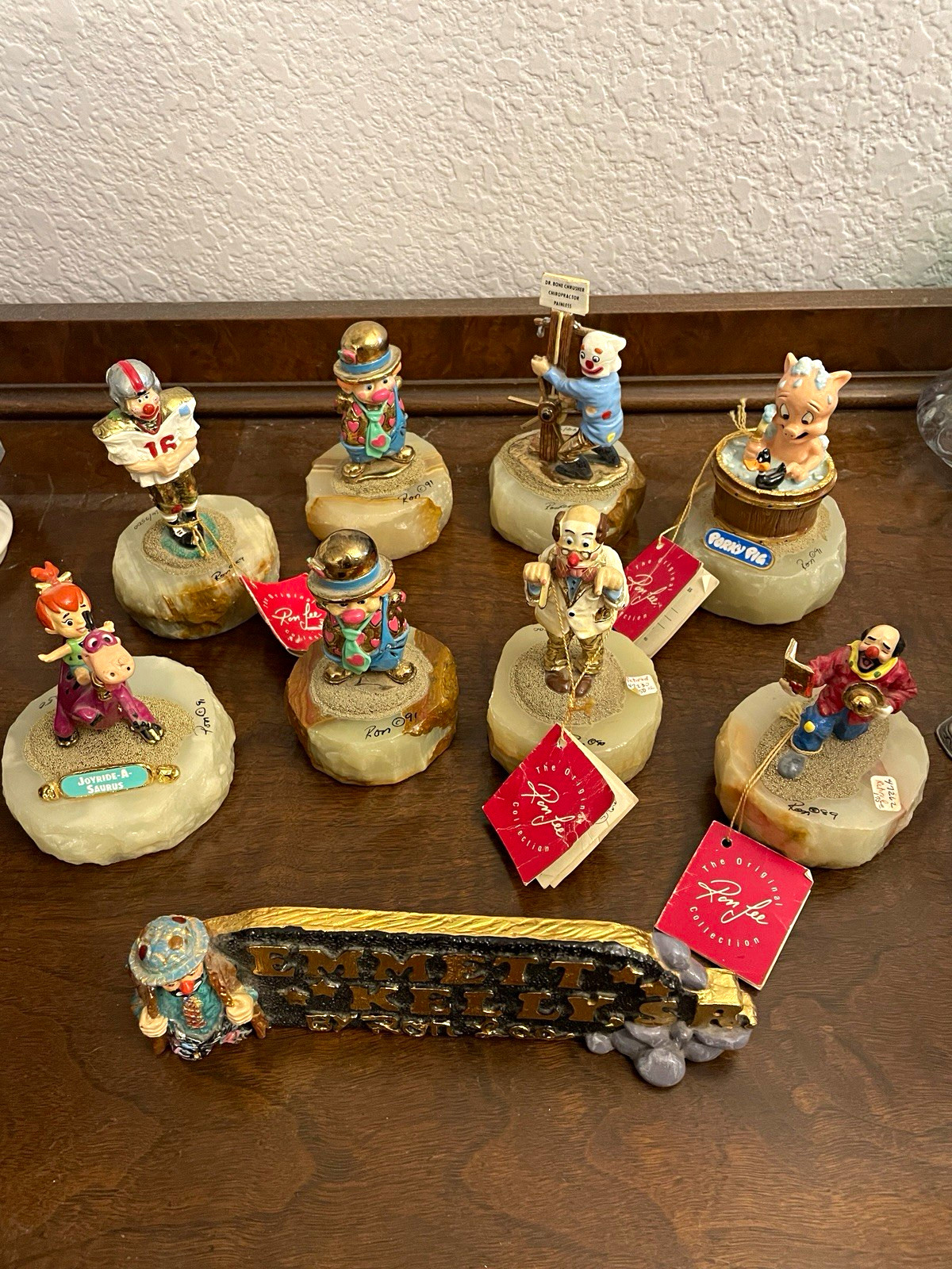 Vintage Ron Lee 9pc Signed Onyx Porky Pig Flintstones Clown Collection Vintage Ron Lee 9pc Signed Onyx Porky Pig Flintstones Clown Collection