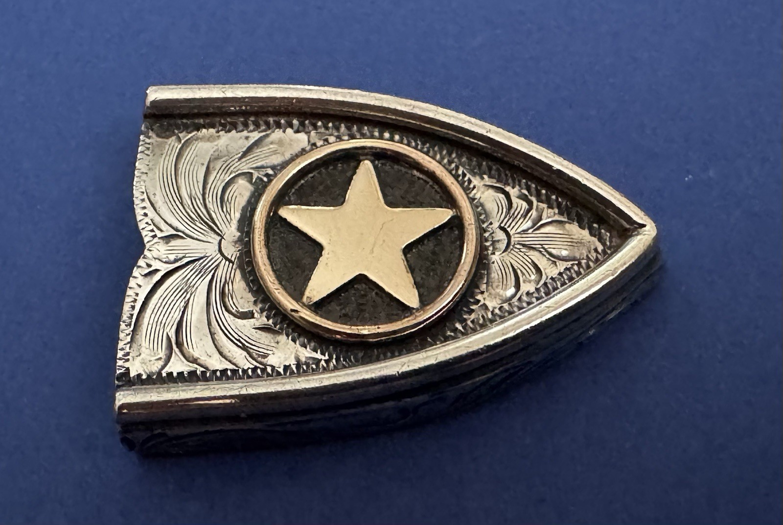 Vintage Premium VOGT Sterling Silver Gold Texas Star Ranger Belt Buckle Tip End Vintage Premium VOGT Sterling Silver Gold Texas Star Ranger Belt Buckle Tip End