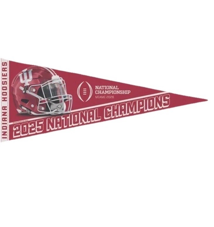 2025 Indiana Hoosiers CFP National Champions Team WinCraft Pennant NWT 12x30 2025 Indiana Hoosiers CFP National Champions Team WinCraft Pennant NWT 12x30