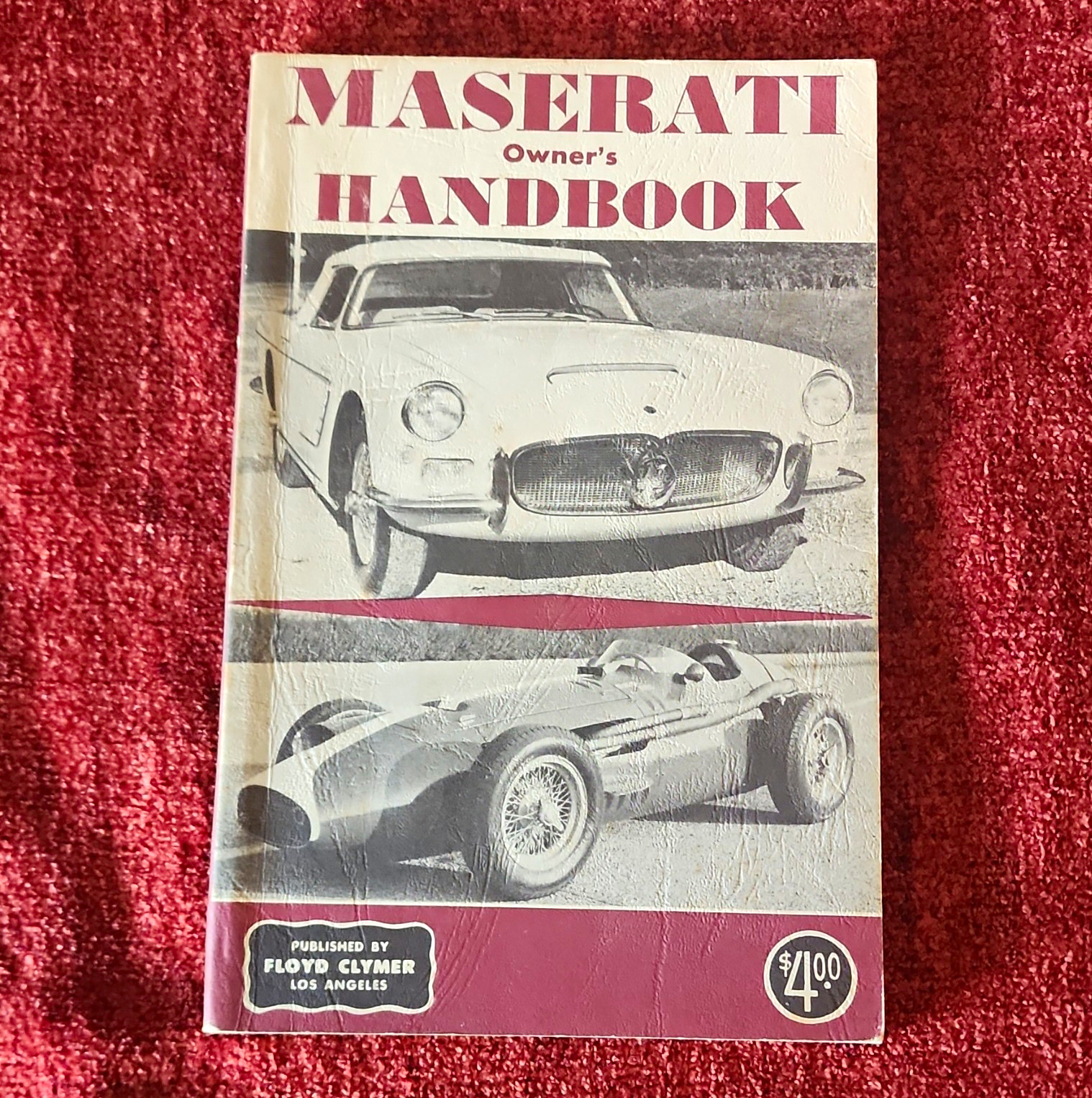 AUTOMOBILIA/MASERATI OWNER HANDBOOK/TANNER/3500GT/BIRDCAGE/350/450S/MISTRAL