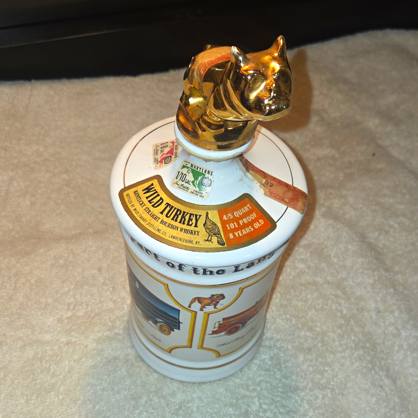 Vintage 1975 Wild Turkey Bourbon Mack Trucks 75th Anniversary Gold BulldogEmpty Vintage 1975 Wild Turkey Bourbon Mack Trucks 75th Anniversary Gold BulldogEmpty