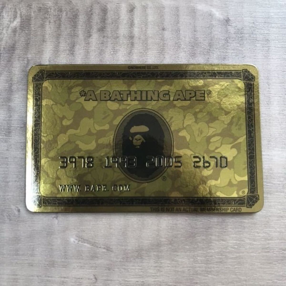 a bathing ape BAPE Gold Card Magnet Member Limited Non Sale Item Unused