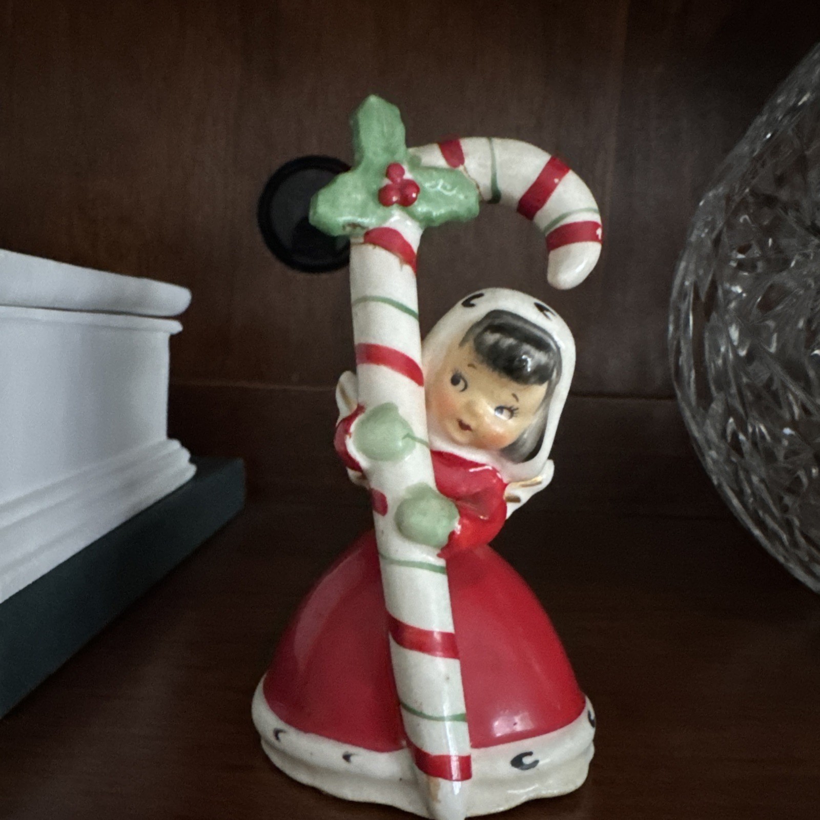 Vintage Napco Ceramic Christmas Candy Cane Girl Kid Figurine/Ornament Vintage Napco Ceramic Christmas Candy Cane Girl Kid Figurine/Ornament