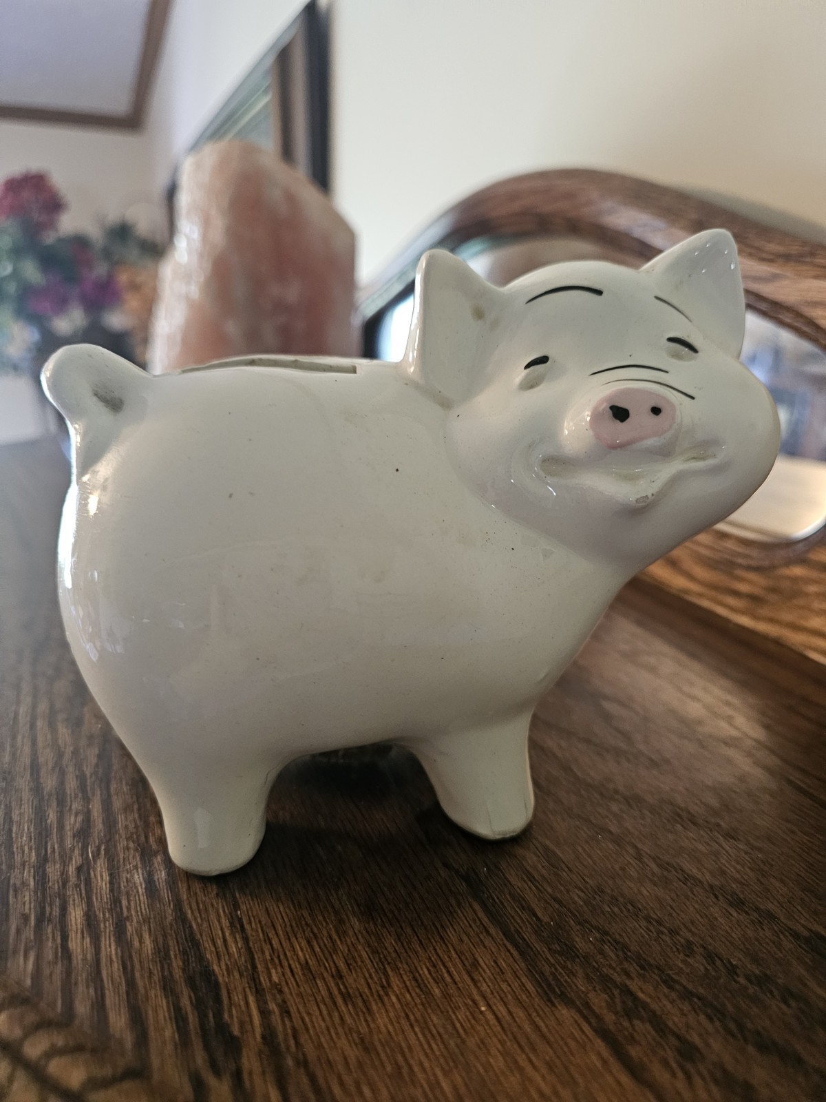 Vintage Ceramic Smiling Piggy Bank Vintage Ceramic Smiling Piggy Bank