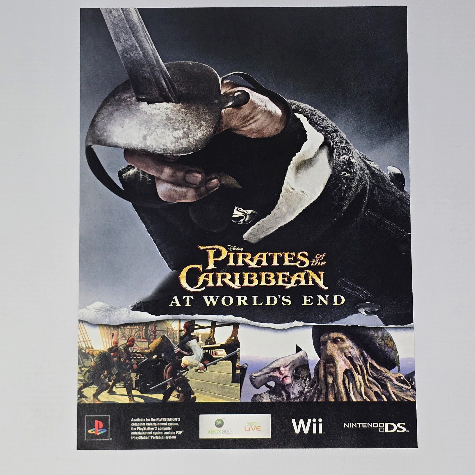Pirates Of The Caribbean PlayStation 3 PS3 Xbox 360 Wii End Print Ad/Poster Pirates Of The Caribbean PlayStation 3 PS3 Xbox 360 Wii End Print Ad/Poster