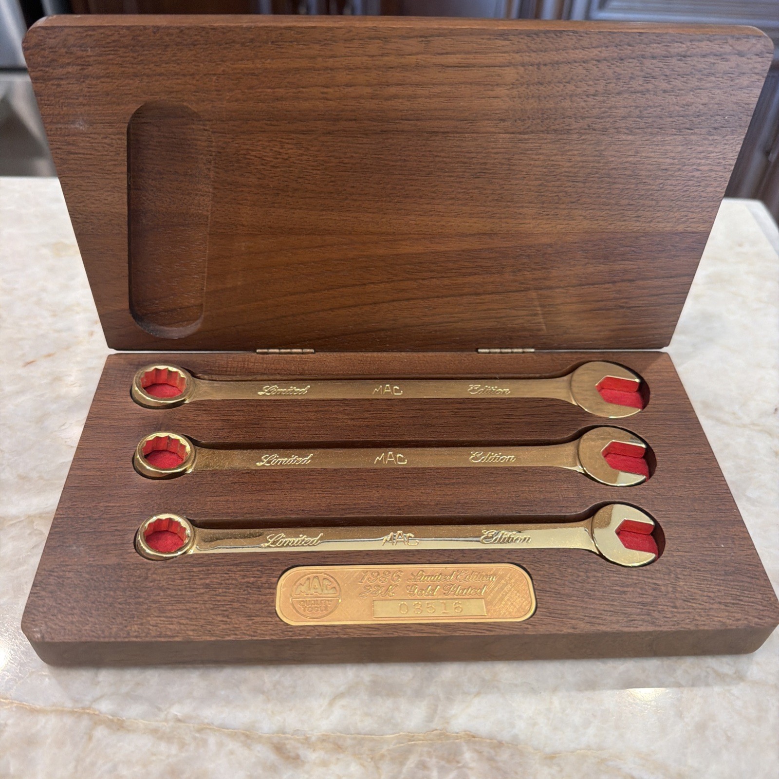 Mac Tools 24k Gold Plated Wrench Set 1986 Limited Edition 3pcs Mac Tools 24k Gold Plated Wrench Set 1986 Limited Edition 3pcs