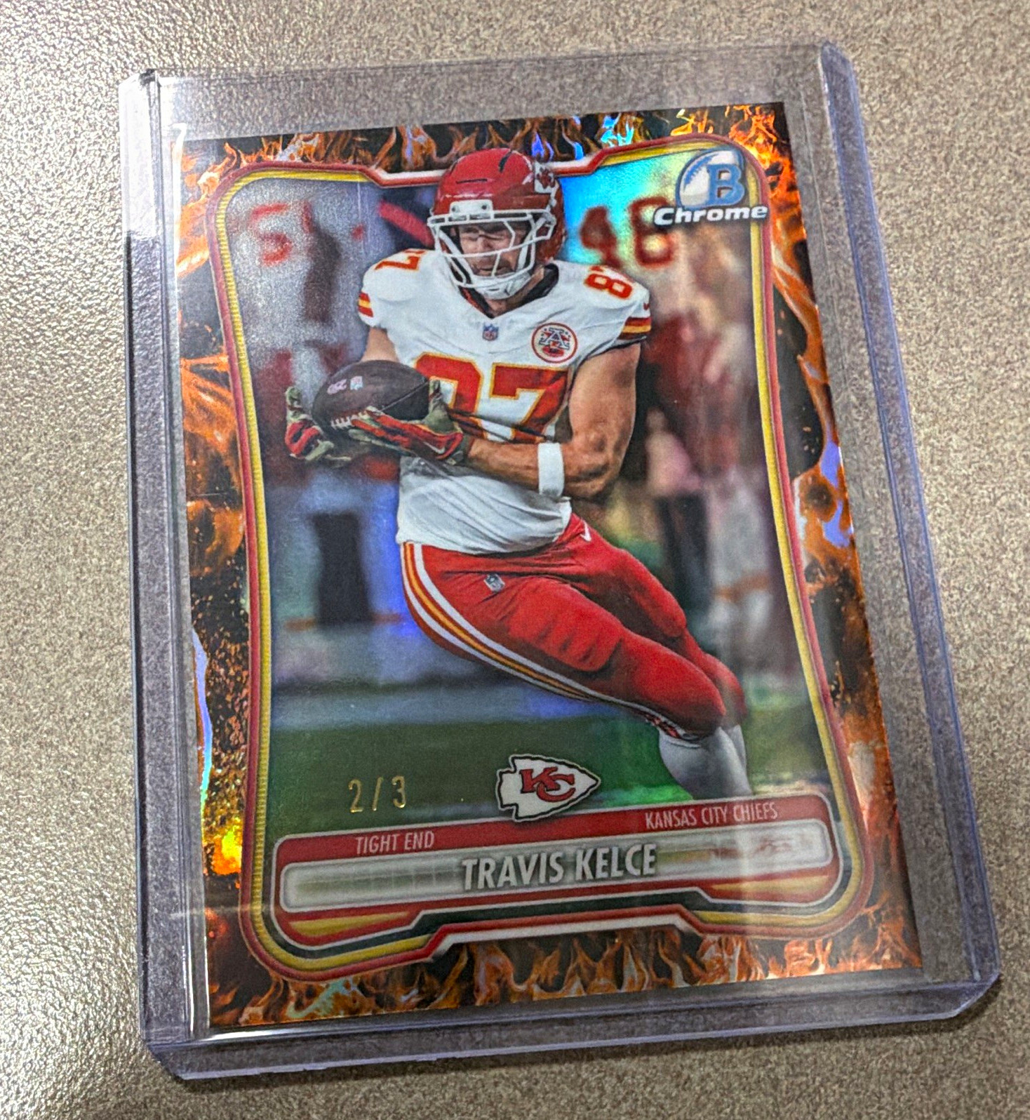 Topps 2026 Bowman Travis Kelce Firefractor BCV-55 Kansas City Chiefs /3 Topps 2026 Bowman Travis Kelce Firefractor BCV-55 Kansas City Chiefs /3