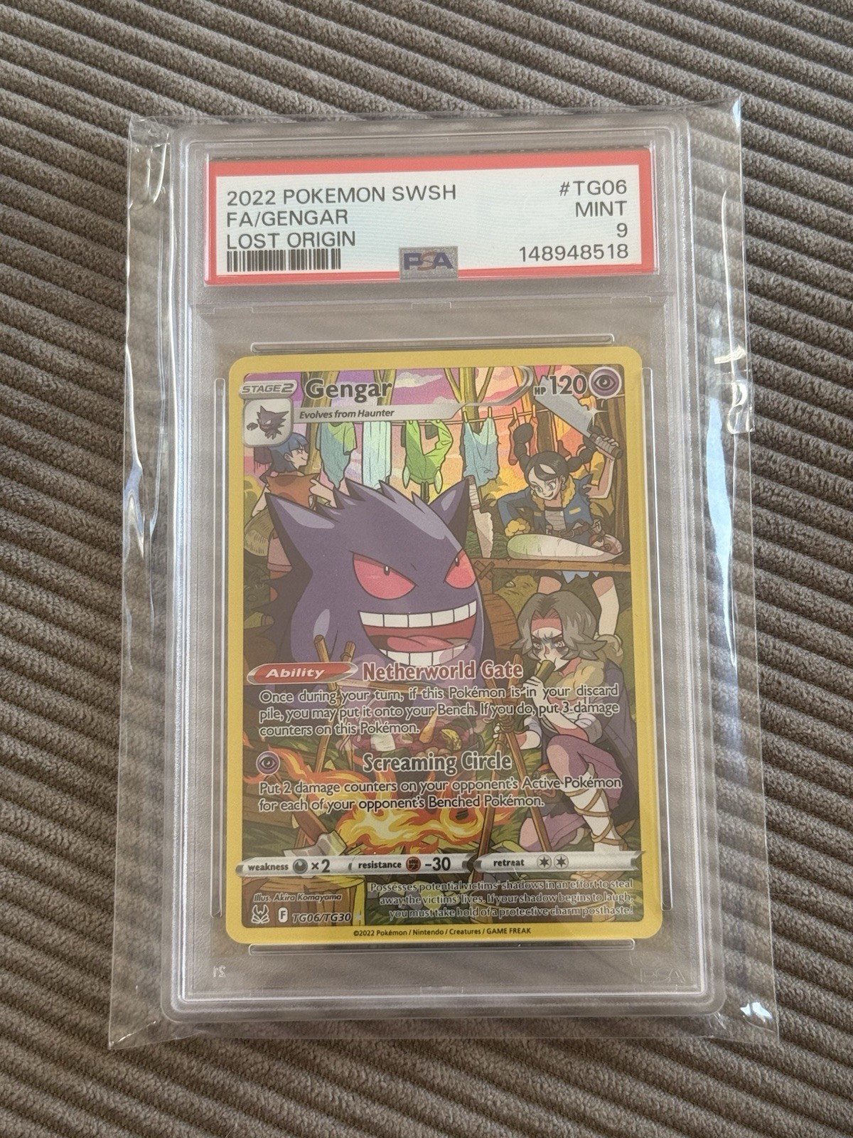 2022 POKEMON SWORD & SHIELD LOST ORIGIN TG06 FULL ART / GENGAR PSA 9 2022 POKEMON SWORD & SHIELD LOST ORIGIN TG06 FULL ART / GENGAR PSA 9