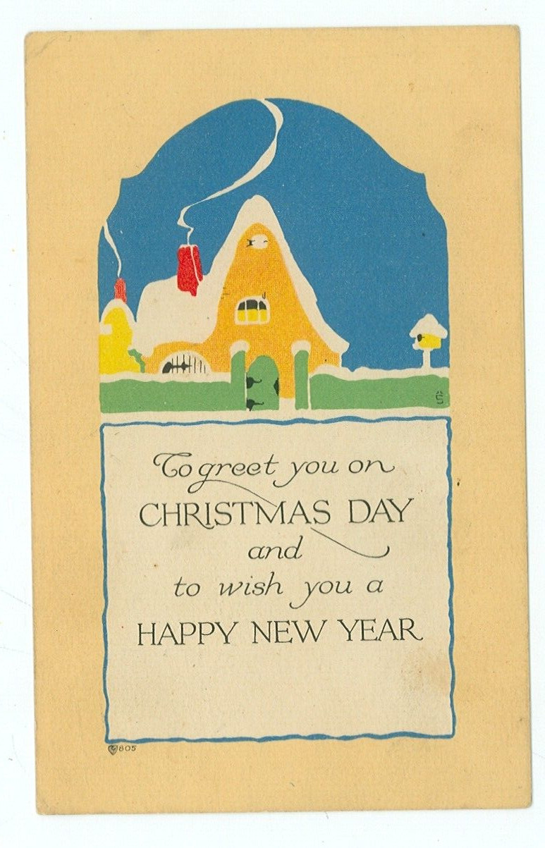 PF VOLLAND-TO GREET YOU ON CHRISTMAS DAY-PM1920-ART DECO-#805-(#38) PF VOLLAND-TO GREET YOU ON CHRISTMAS DAY-PM1920-ART DECO-#805-(#38)