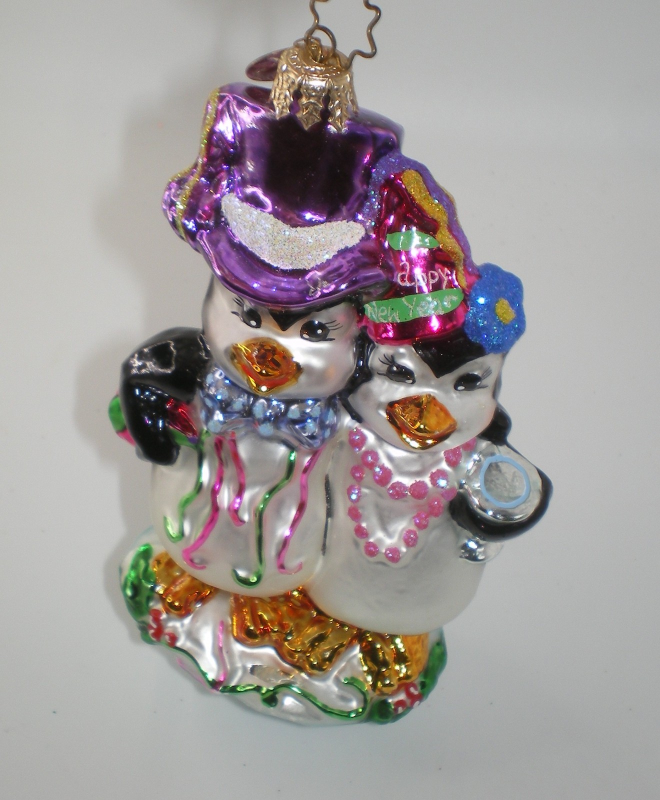 Vintage 2002 Christopher Radko HAPPY SNOW YEAR Glass Christmas Ornament 5" Vintage 2002 Christopher Radko HAPPY SNOW YEAR Glass Christmas Ornament 5"