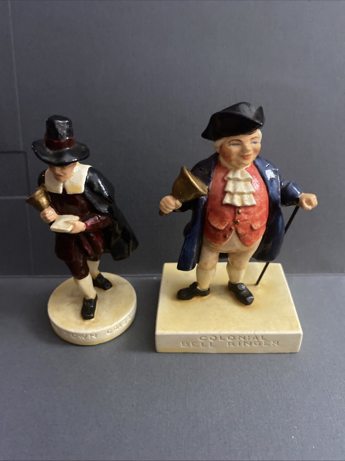 2 Vtg Sebastian Miniatures:Colonial Bell Ringer 1959 & The Town Crier 1950 2 Vtg Sebastian Miniatures:Colonial Bell Ringer 1959 & The Town Crier 1950