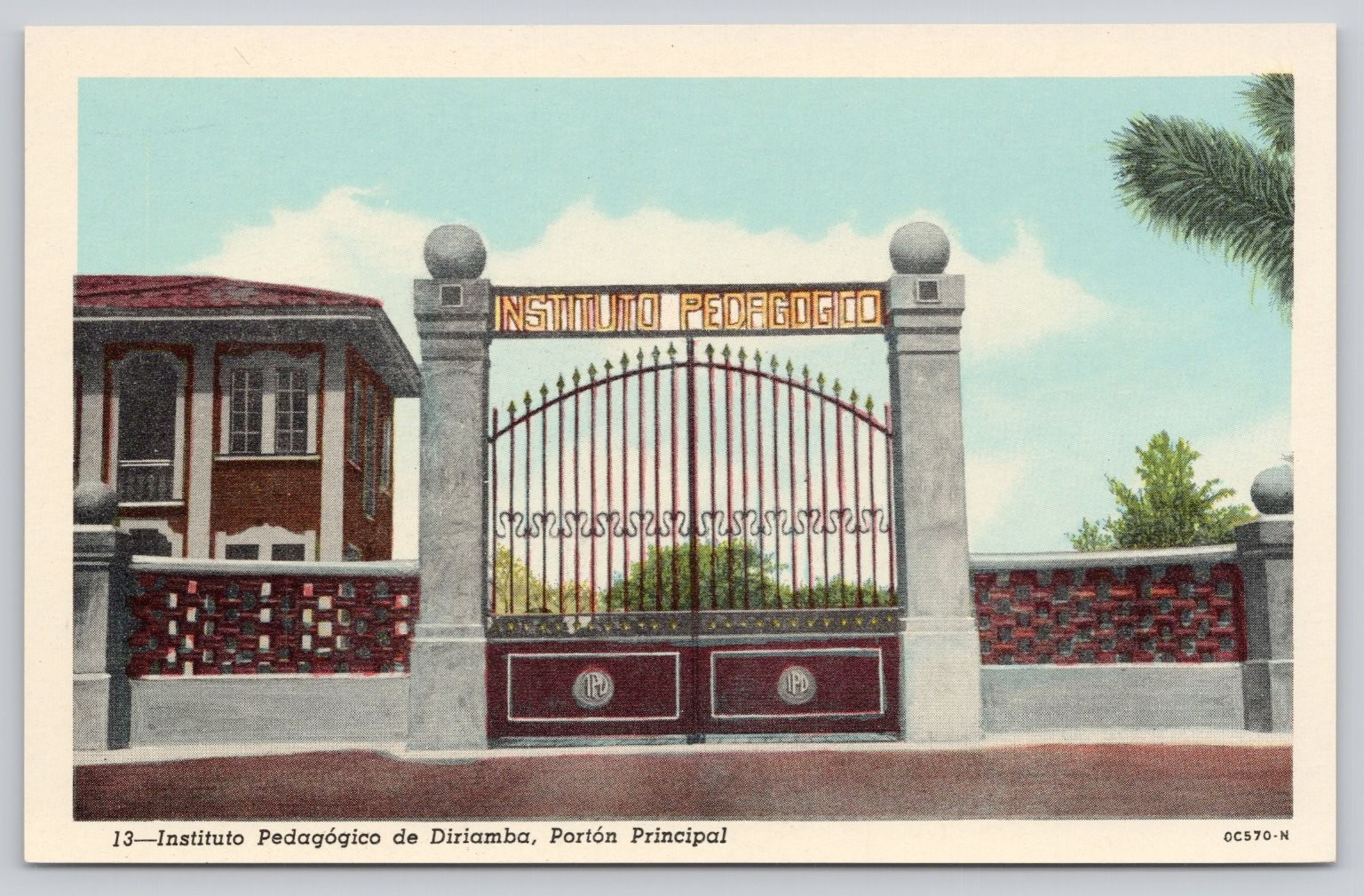 Diriamba Nicaragua Instituto Pedagógico Principal Gate Vintage Postcard Diriamba Nicaragua Instituto Pedagógico Principal Gate Vintage Postcard