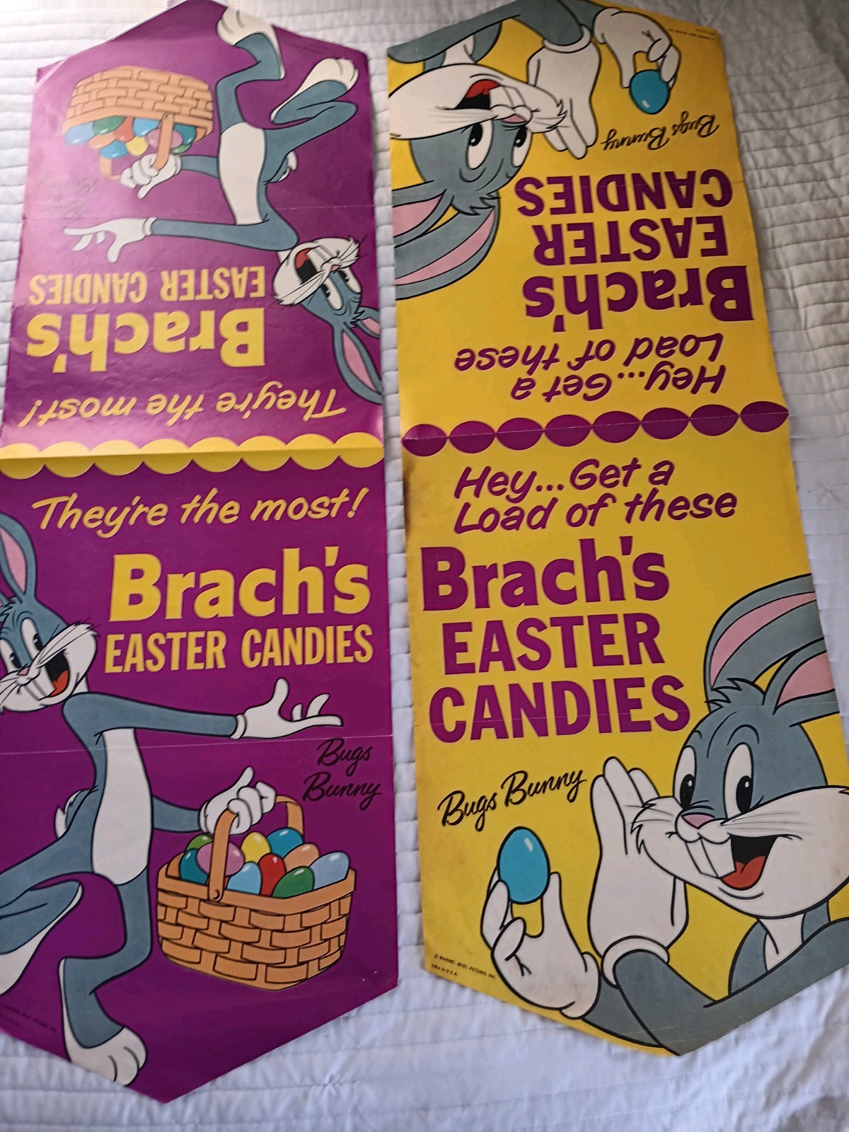 2 VINTAGE/1950'S BRACH'S BUGS BUNNY EASTER PROMO AD/PAPER