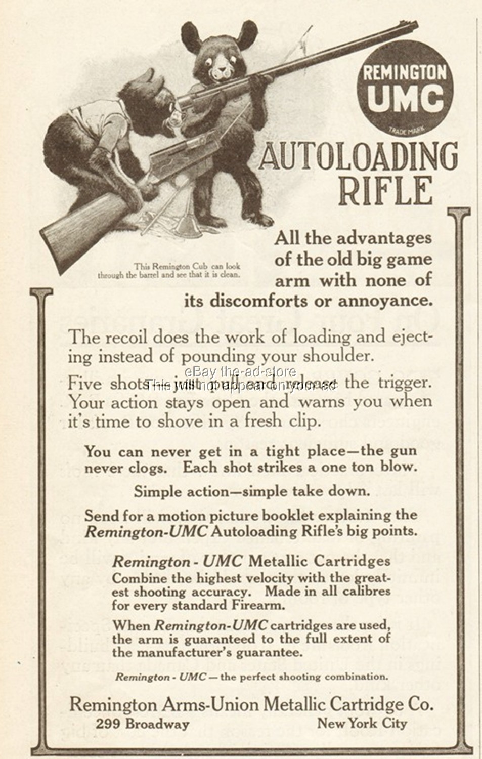 1912 Remington Cubs UMC Autoloading Rifle Big Game Hunting Vintage Magazine Ad 1912 Remington Cubs UMC Autoloading Rifle Big Game Hunting Vintage Magazine Ad