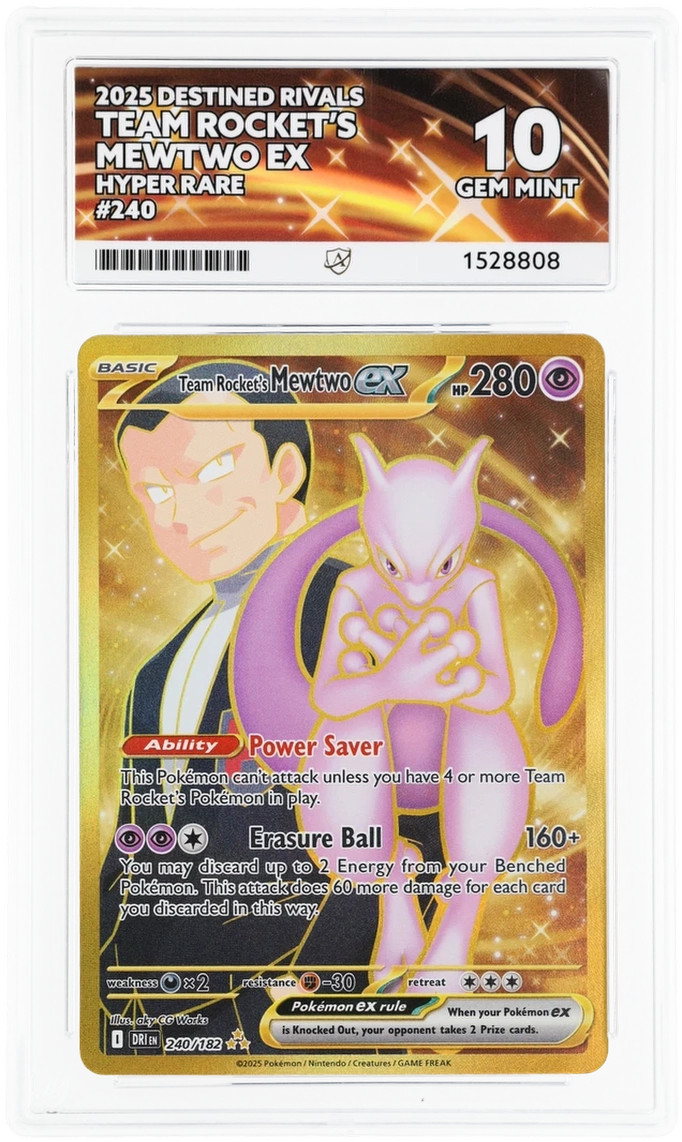 ACE 10 Team Rocket's Mewtwo EX 240/182 Destined Rivals Gem Mint Pokemon ACE 10 Team Rocket's Mewtwo EX 240/182 Destined Rivals Gem Mint Pokemon