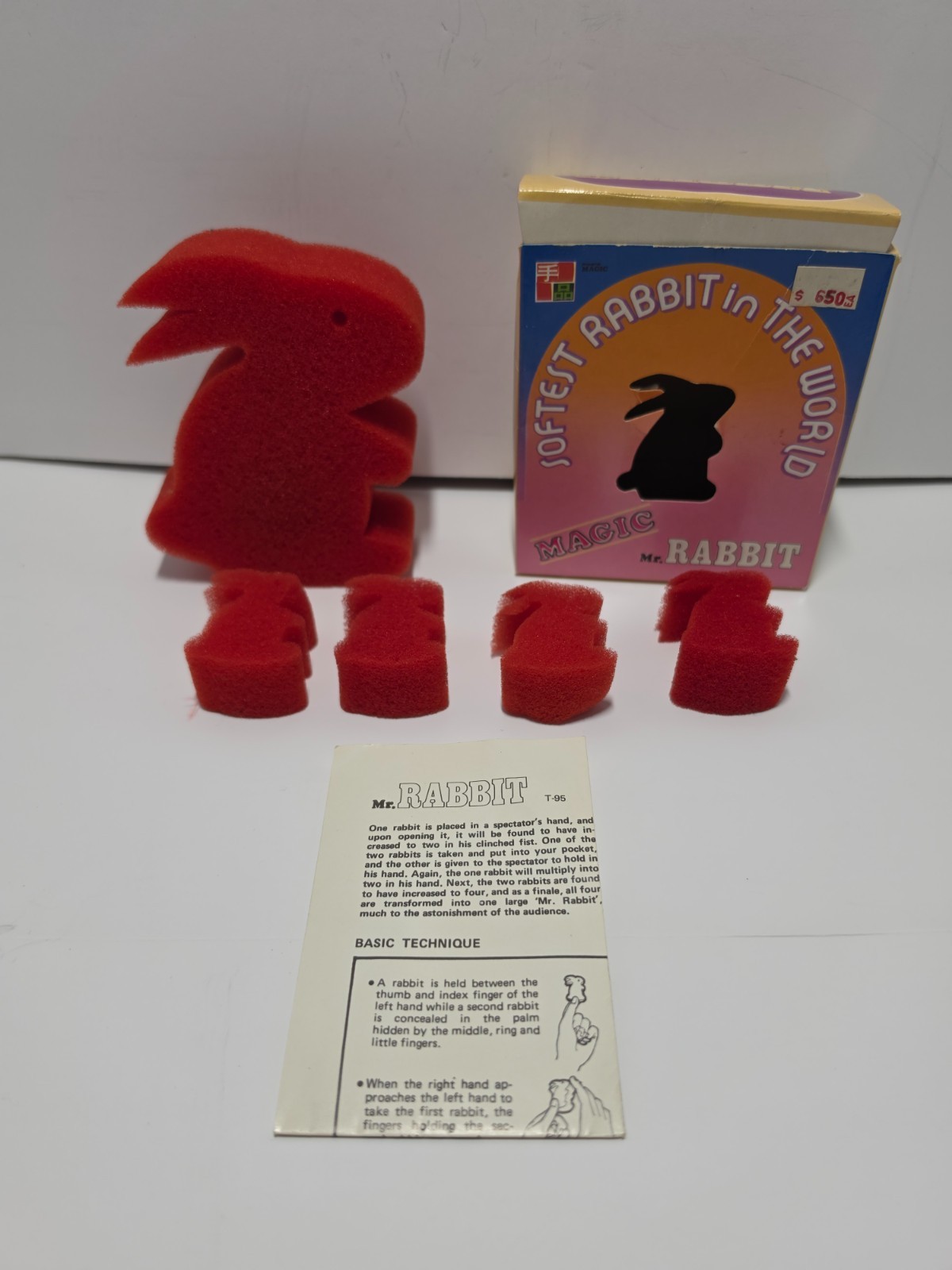 Vintage Mr. Rabbit Multiplying Sponge Magic Trick Tenyo T-95 Complete with Box Vintage Mr. Rabbit Multiplying Sponge Magic Trick Tenyo T-95 Complete with Box