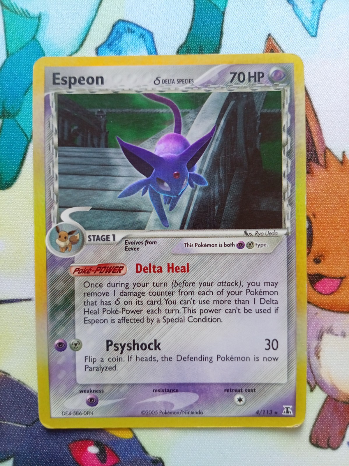 Nintendo Pokemon TCG Espeon Delta Species 4/113 70 Excellent ENG 2005 Ryo Ueda Nintendo Pokemon TCG Espeon Delta Species 4/113 70 Excellent ENG 2005 Ryo Ueda