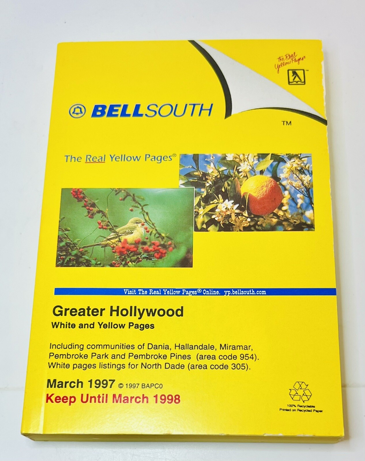 Bellsouth The Real Yellow Pages Novelty Notepad Mini Phone Book 4.75"x4"