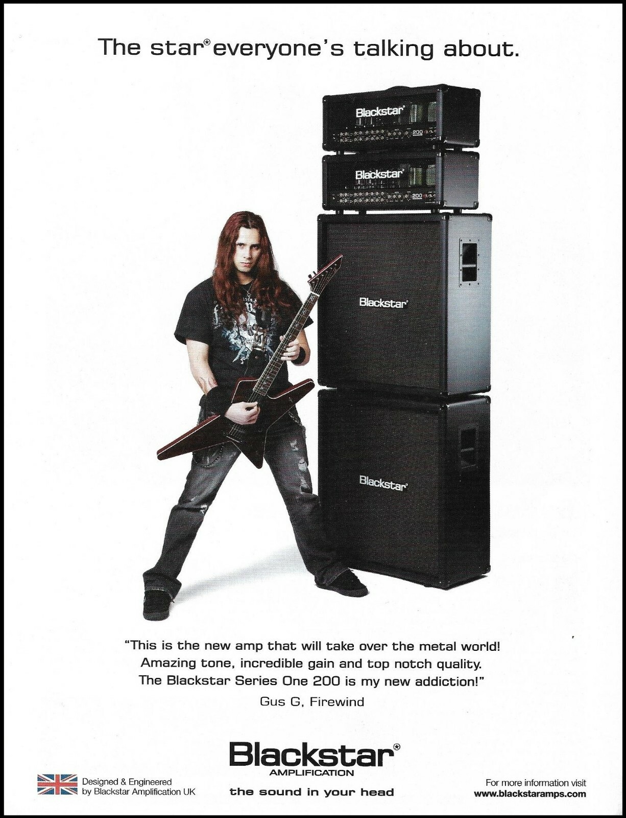Firewind Gus G. Blackstar Series One 200 amp head & cabinet advertisement Firewind Gus G. Blackstar Series One 200 amp head & cabinet advertisement