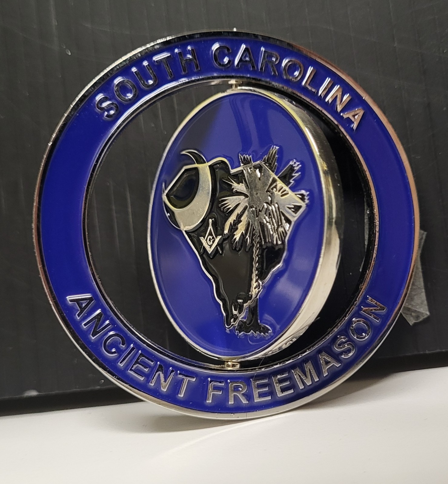 RARE South Carolina Ancient FreeMason Rotating Challenge Coin RARE South Carolina Ancient FreeMason Rotating Challenge Coin