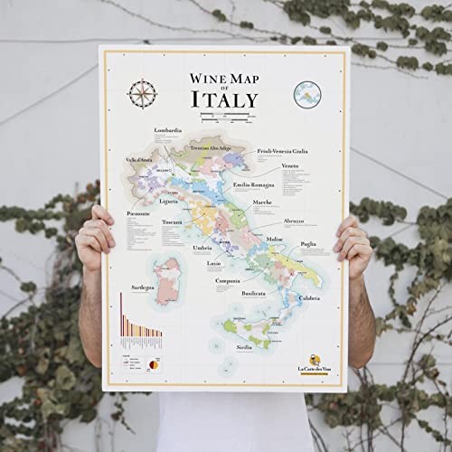 WINE MAP OF ITALY - Premium Gift for Wine Lovers, Printed on Art Paper 20’’x28 WINE MAP OF ITALY - Premium Gift for Wine Lovers, Printed on Art Paper 20’’x28