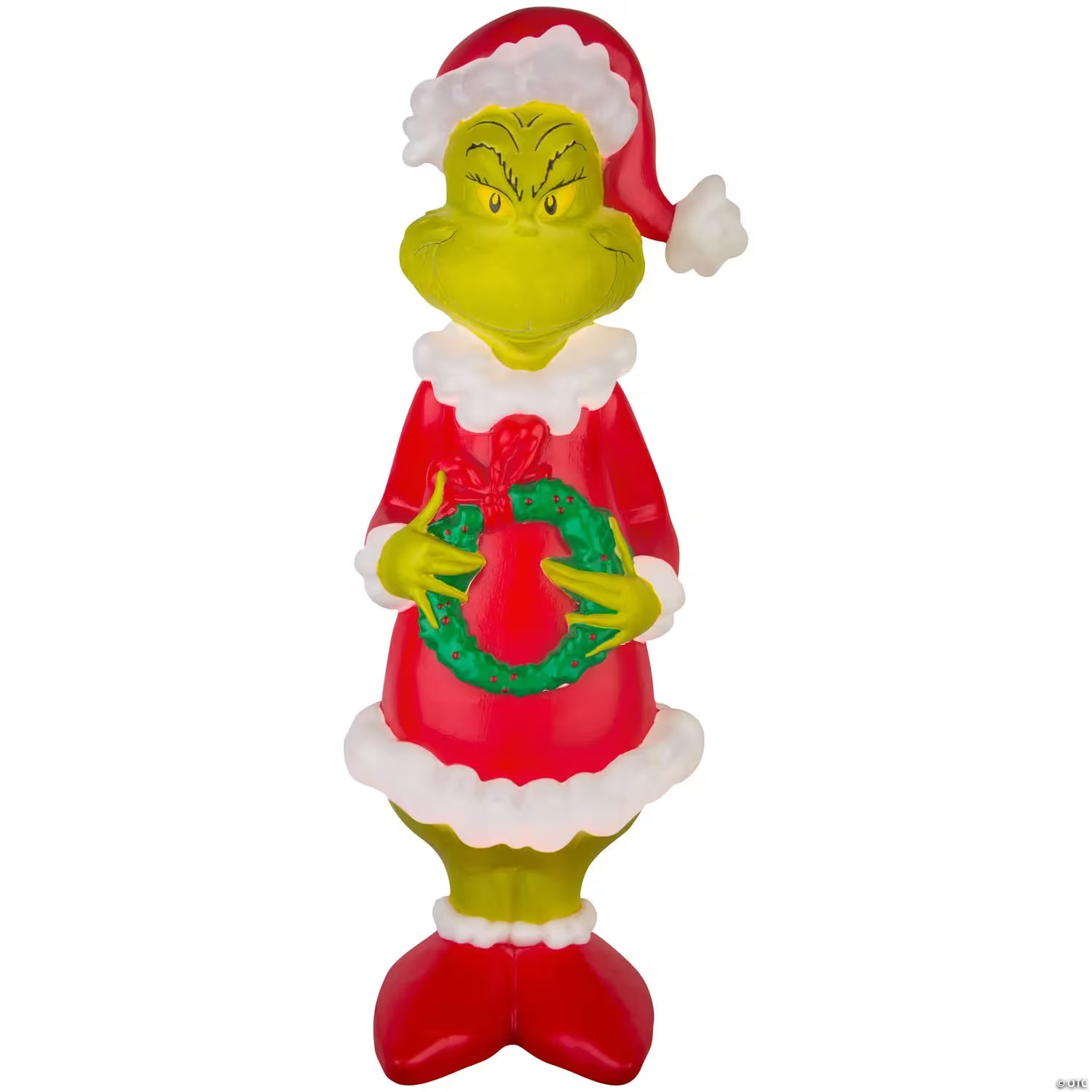 Gemmy Grinch Santa Suit Blow Mold 24in Light Up Wreath Christmas Yard Decoration Gemmy Grinch Santa Suit Blow Mold 24in Light Up Wreath Christmas Yard Decoration