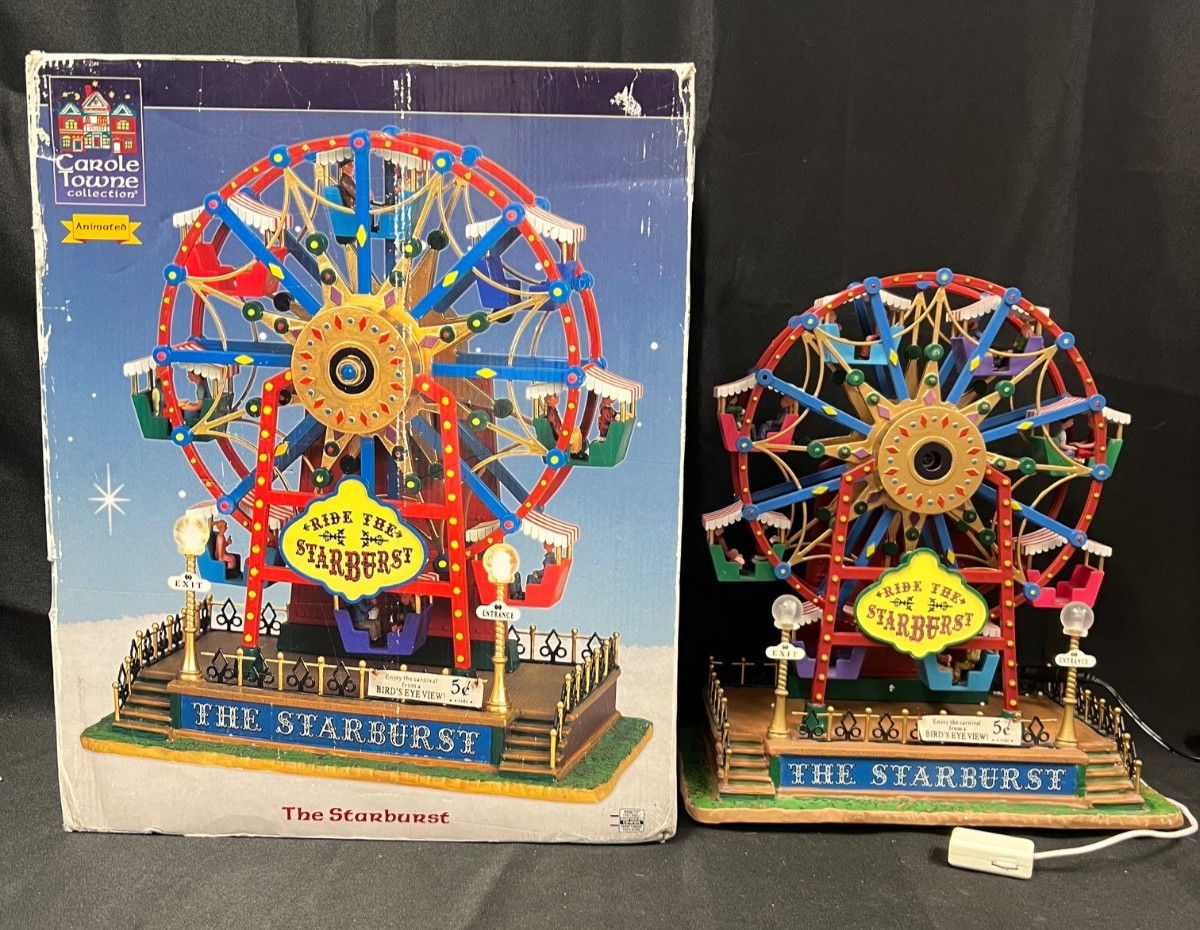 Lemax Carole Towne "The Starburst" Animated Village Ferris Wheel w/Box - READ Lemax Carole Towne "The Starburst" Animated Village Ferris Wheel w/Box - READ