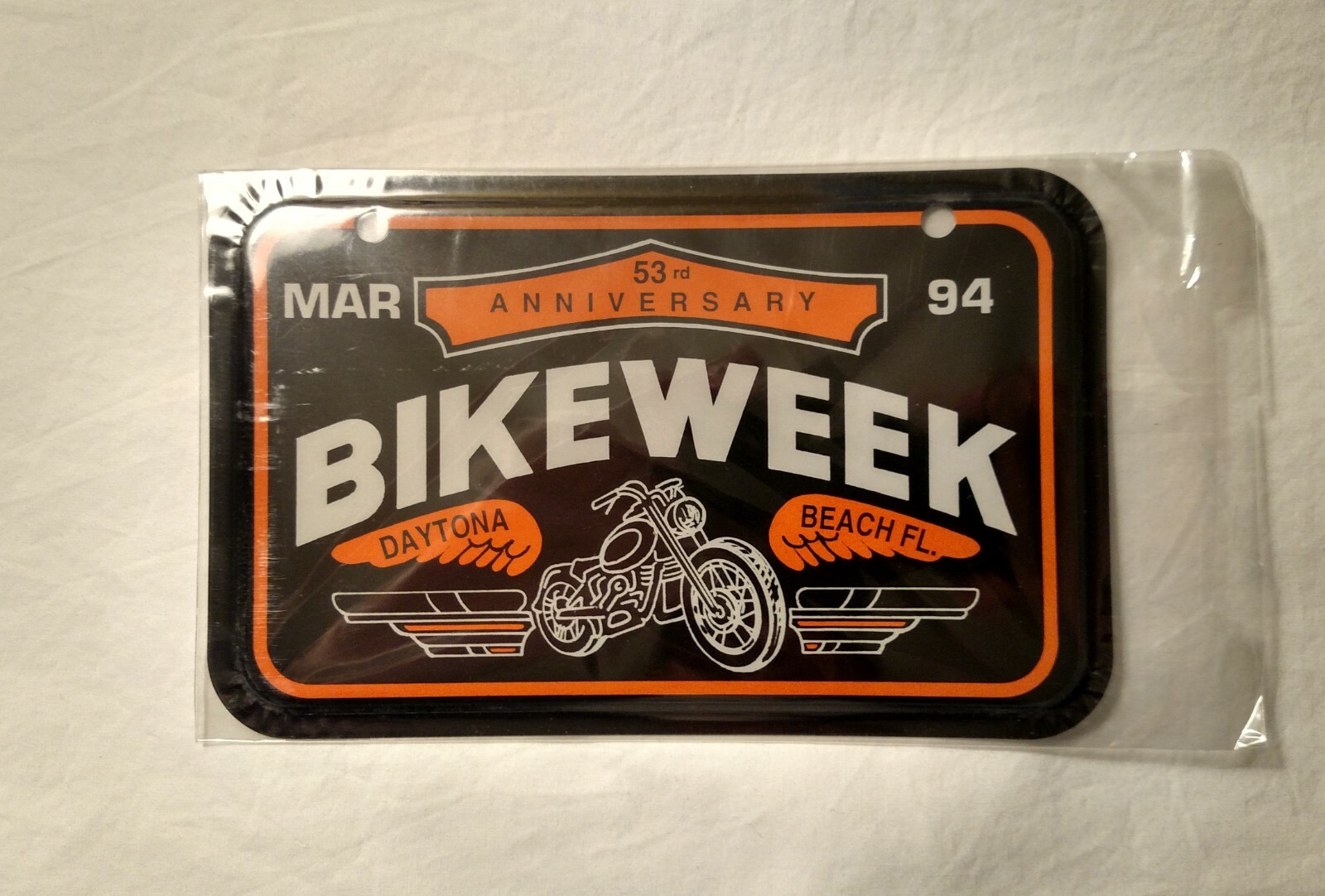 Vintage 1994 Daytona Beach Florida Bike Week Mini License Plate Collectible New Vintage 1994 Daytona Beach Florida Bike Week Mini License Plate Collectible New