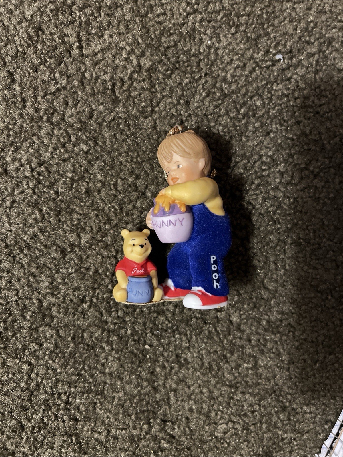 Disney Lunch With Pooh Christmas Ornament Ashton Drake Ceramic Felt RARE Honey