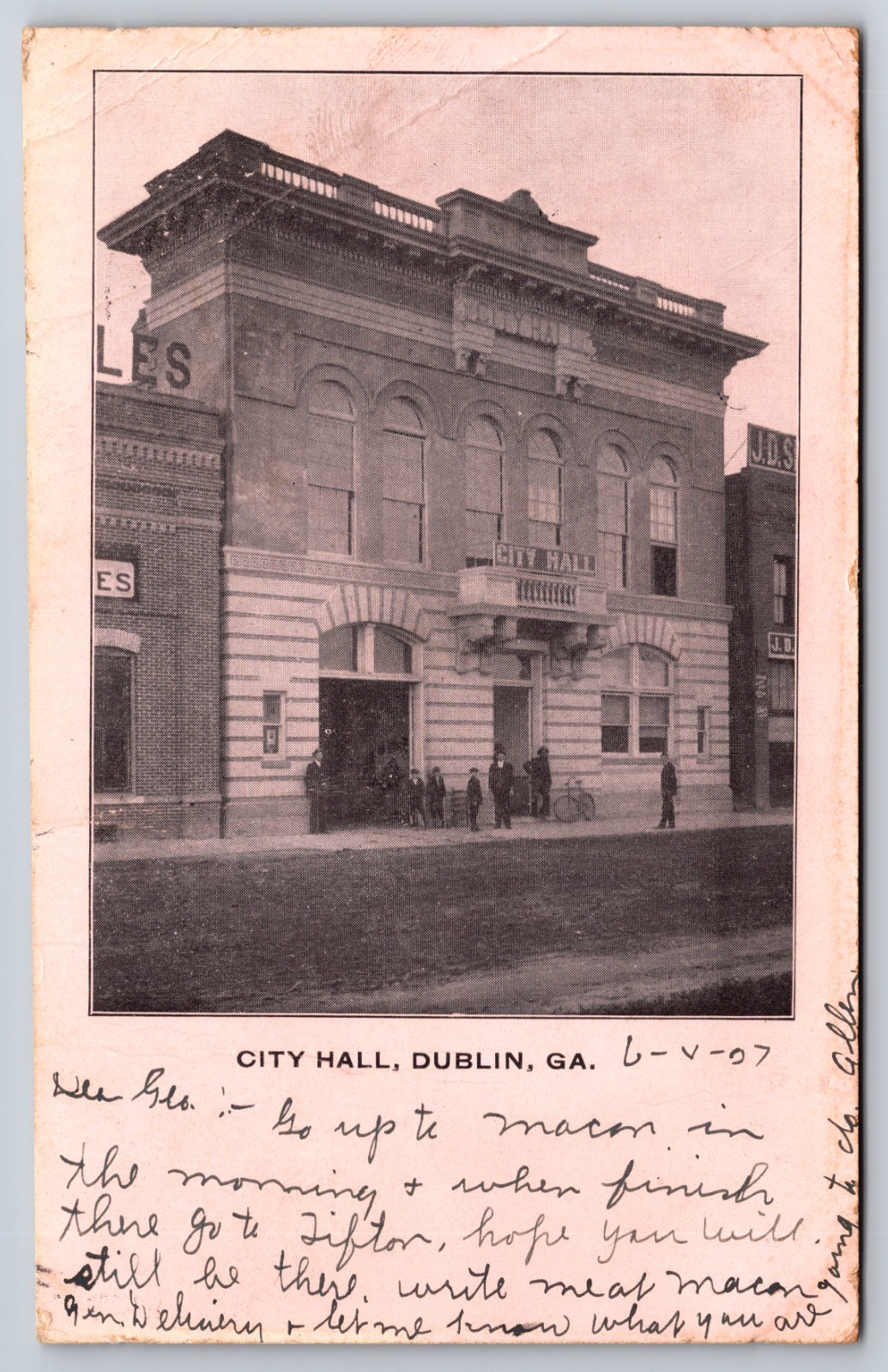 City Hall Dublin Georgia GA Street View 1907 Postcard City Hall Dublin Georgia GA Street View 1907 Postcard