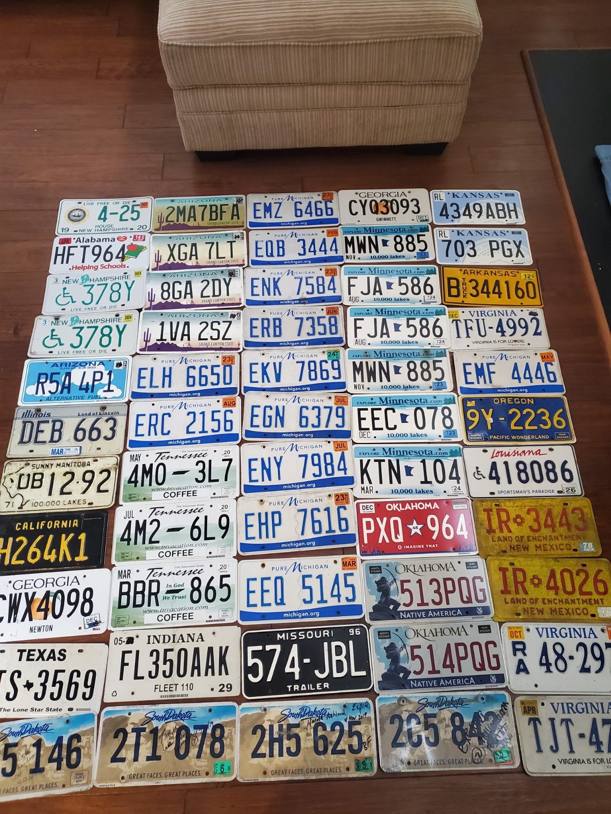 Large lot of 55 License Plates Large lot of 55 License Plates