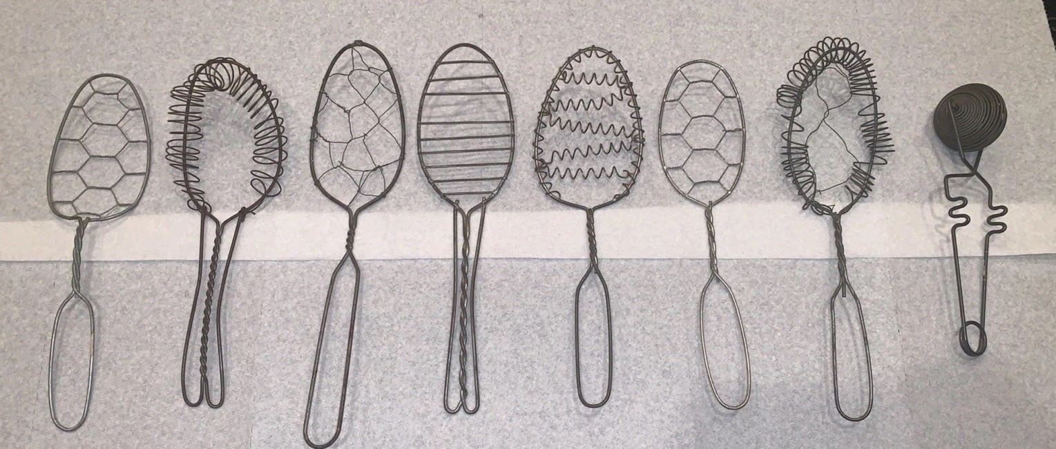 Primitive Metal Kitchen Utensils-Whisks +~ Lot of 8 Primitive Metal Kitchen Utensils-Whisks +~ Lot of 8