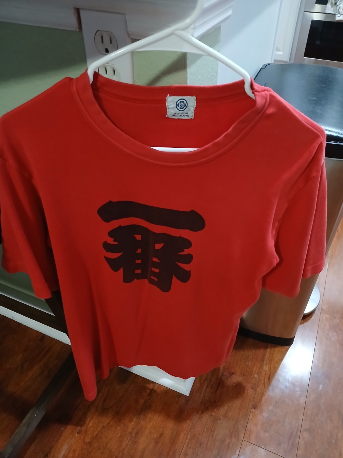 Vintage Japanese Made Ichiban Red Graphic T-Shirt Women’s M Kanji Retro Japan