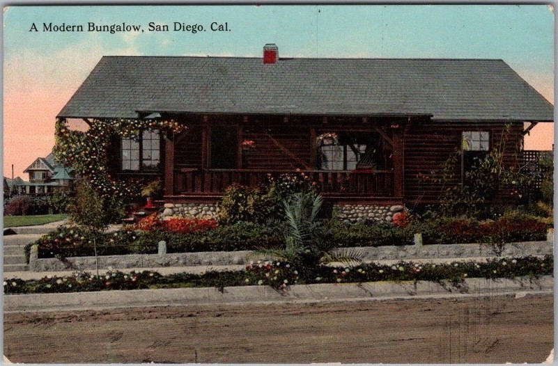 1915 PCE EXPO San Diego Postcard "A Modern Bungalow" / PCE Logo on Back 1915 PCE EXPO San Diego Postcard "A Modern Bungalow" / PCE Logo on Back