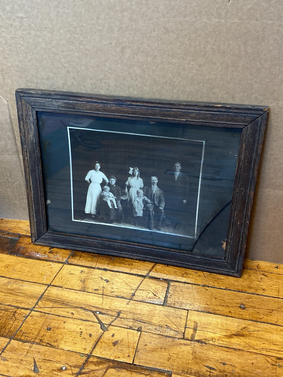 Antique Framed Family Portrait Photograph Chicago Illinois 1900s Black & White Antique Framed Family Portrait Photograph Chicago Illinois 1900s Black & White