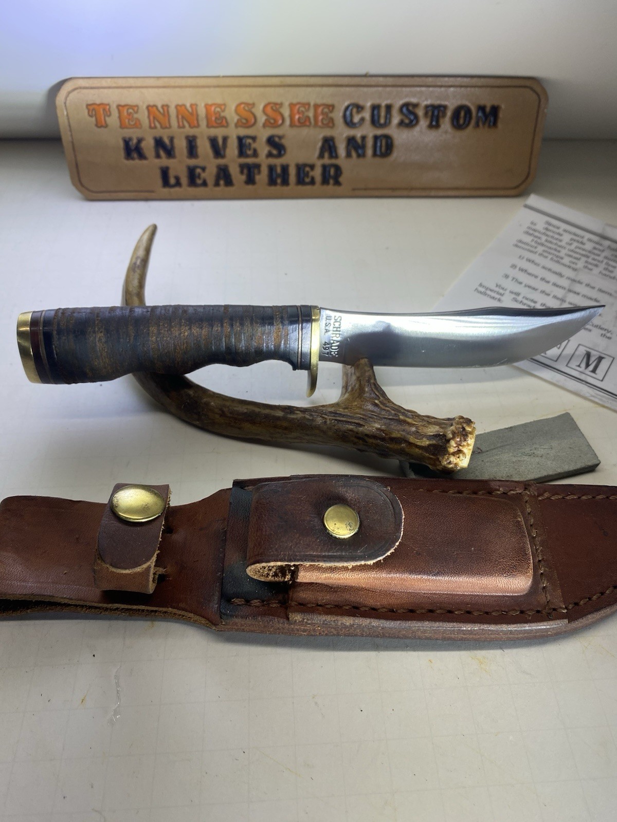 Rare SCHRADE { 497-USA } Knife And Sheath Rare SCHRADE { 497-USA } Knife And Sheath
