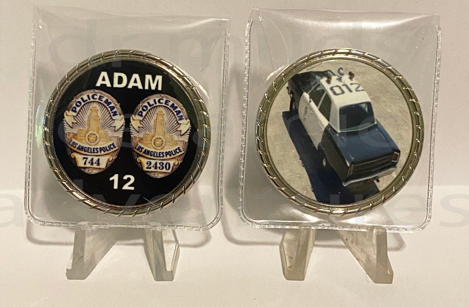 Cool  ADAM 12 LAPD Silver  Colored Roped Edge Remembrance Coin