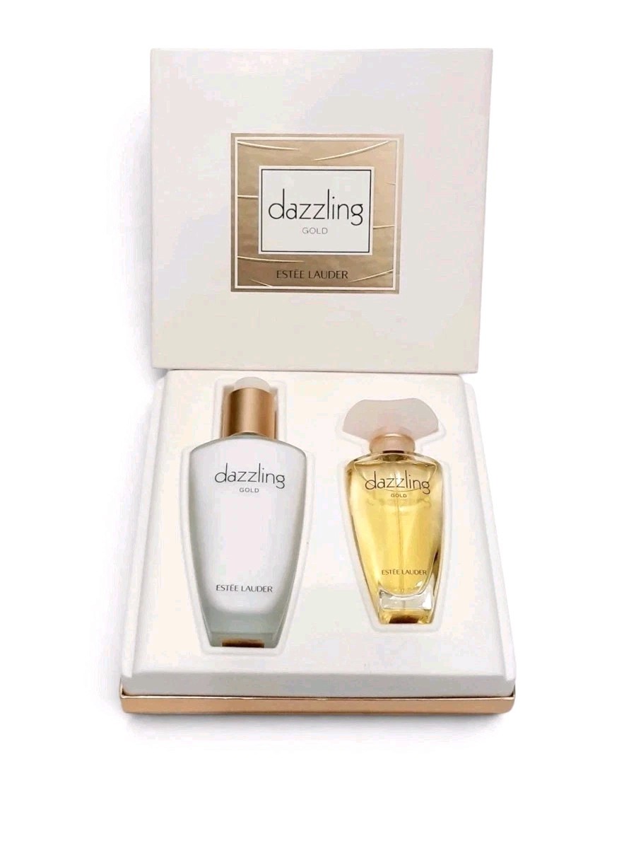 Vintage Estee Lauder Dazzling Gold 1.7 oz Eau de Parfum & 3.4 oz Body Lotion