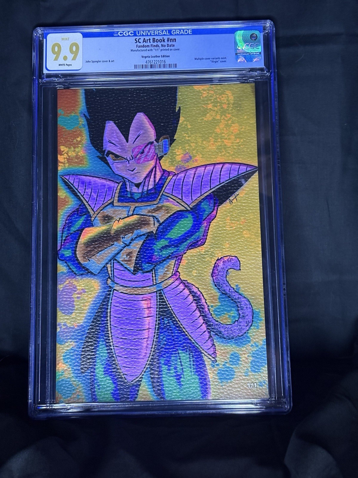Fandom Finds Vegeta Leather Edition SC Art Book #nn CGC 9.9 1/1 Spangler 2021 Fandom Finds Vegeta Leather Edition SC Art Book #nn CGC 9.9 1/1 Spangler 2021