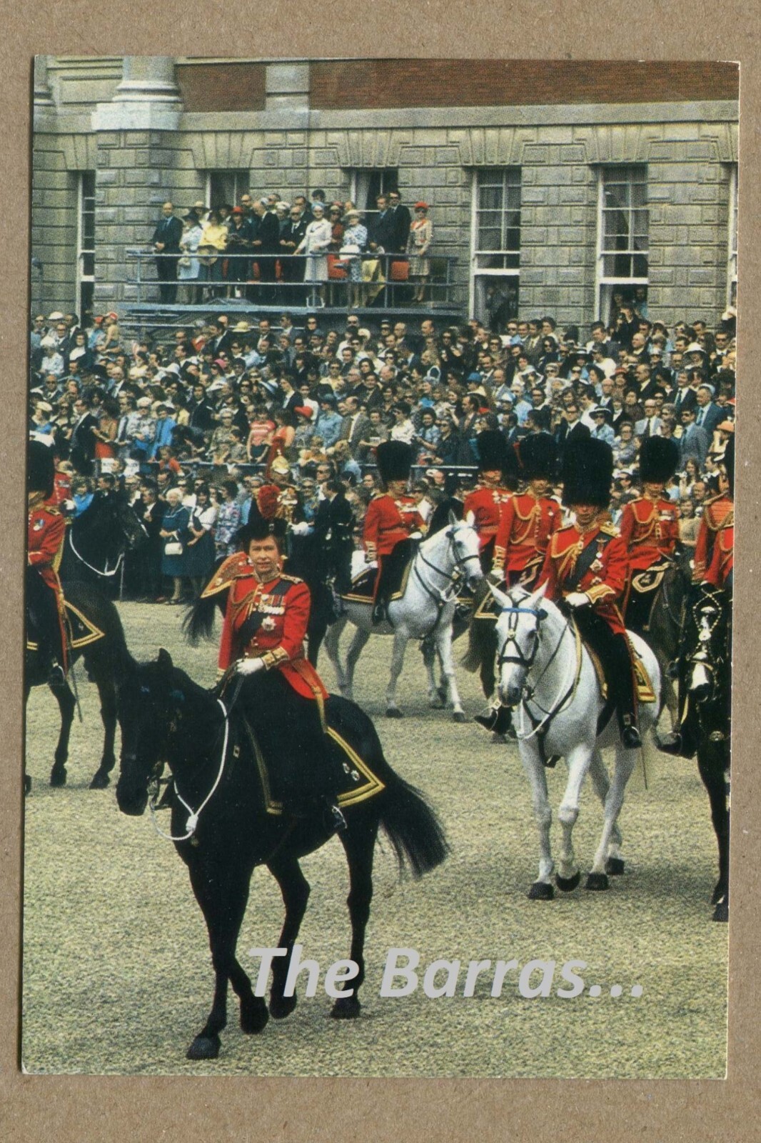 H.M QUEEN ELIZABETH II Trooping of colour THOMAS & BENACCI POSTCARD