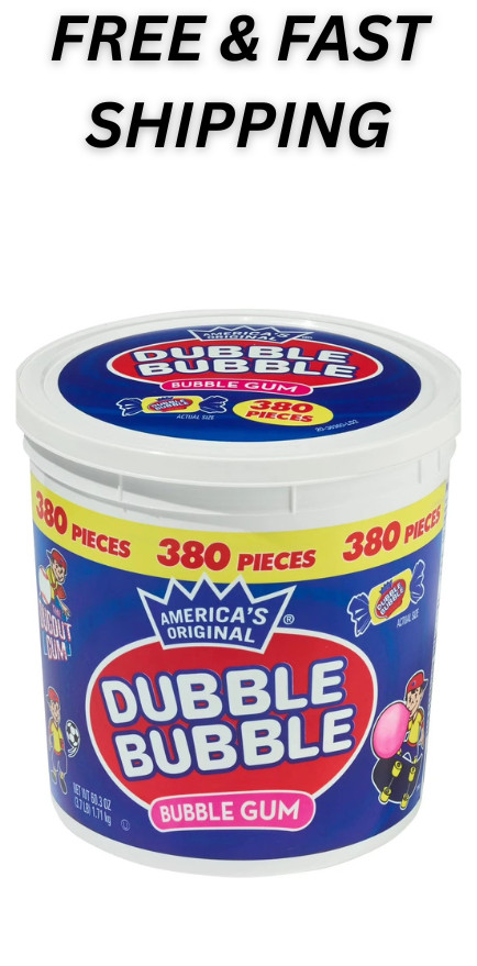 Dubble Bubble Bubble Gum, 380 pcs. Stay-Fresh Container Dubble Bubble Bubble Gum, 380 pcs. Stay-Fresh Container
