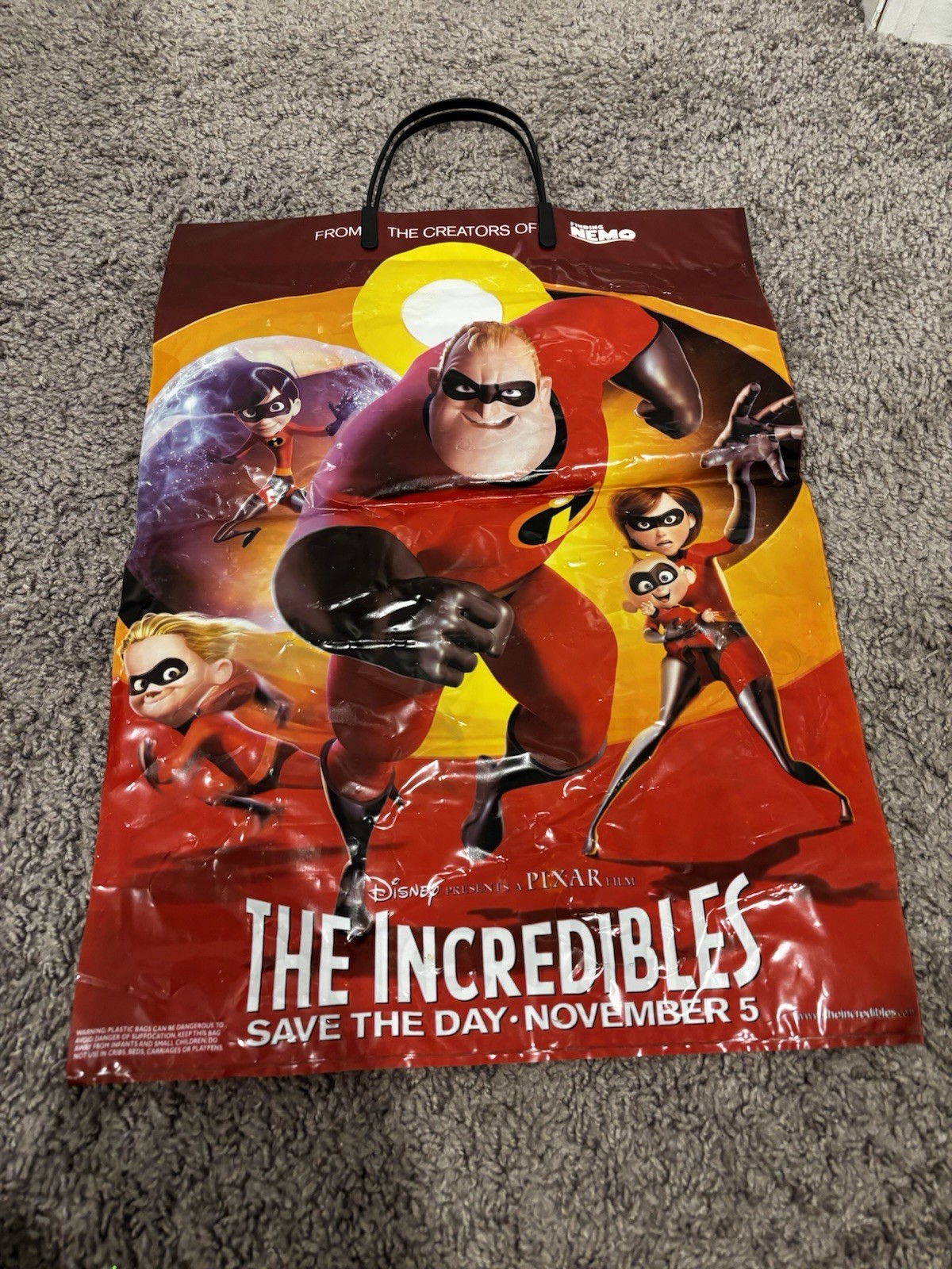 Disney Pixar The Incredible Save The Day Promotional Trick Or Treat Bags