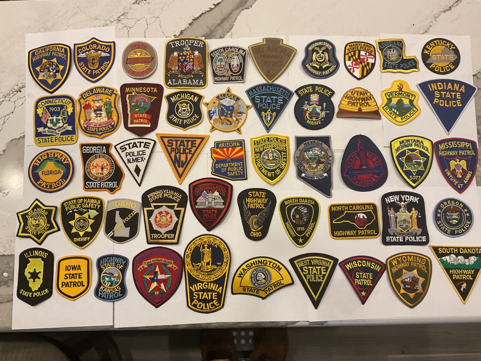 Collectors state patch set 50 pieces from all the states .Full Size and New Collectors state patch set 50 pieces from all the states .Full Size and New