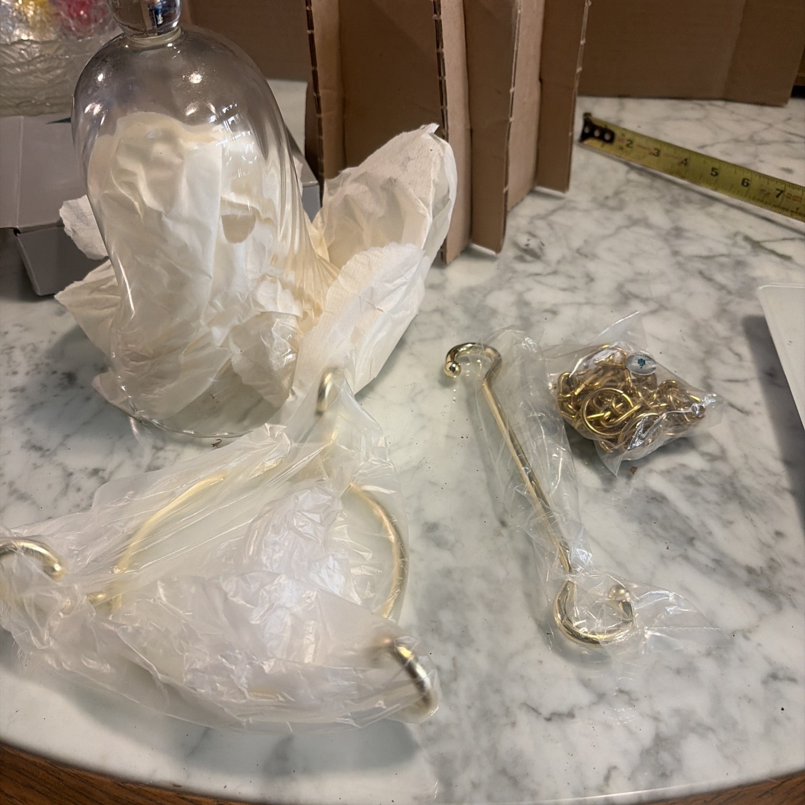 VTG PartyLite Waverly Hanging Candle Holder P02061 Swirled Glass Brass NIB VTG PartyLite Waverly Hanging Candle Holder P02061 Swirled Glass Brass NIB