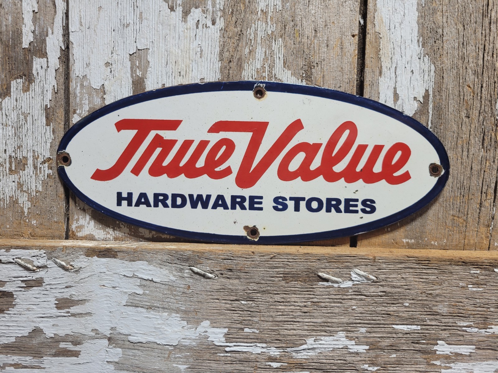 VINTAGE TRUE VALUE PORCELAIN SIGN OLD HARDARE STORE TOOL HOME GARDEN SUPPLY 12" VINTAGE TRUE VALUE PORCELAIN SIGN OLD HARDARE STORE TOOL HOME GARDEN SUPPLY 12"