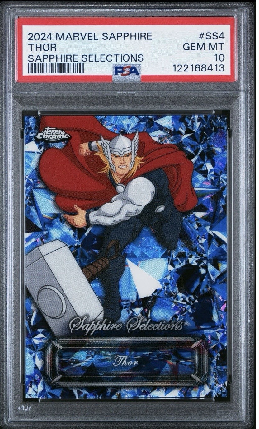2024 Topps Chrome Sapphire Marvel Thor Sapphire Selections SS-4 PSA 10 2024 Topps Chrome Sapphire Marvel Thor Sapphire Selections SS-4 PSA 10