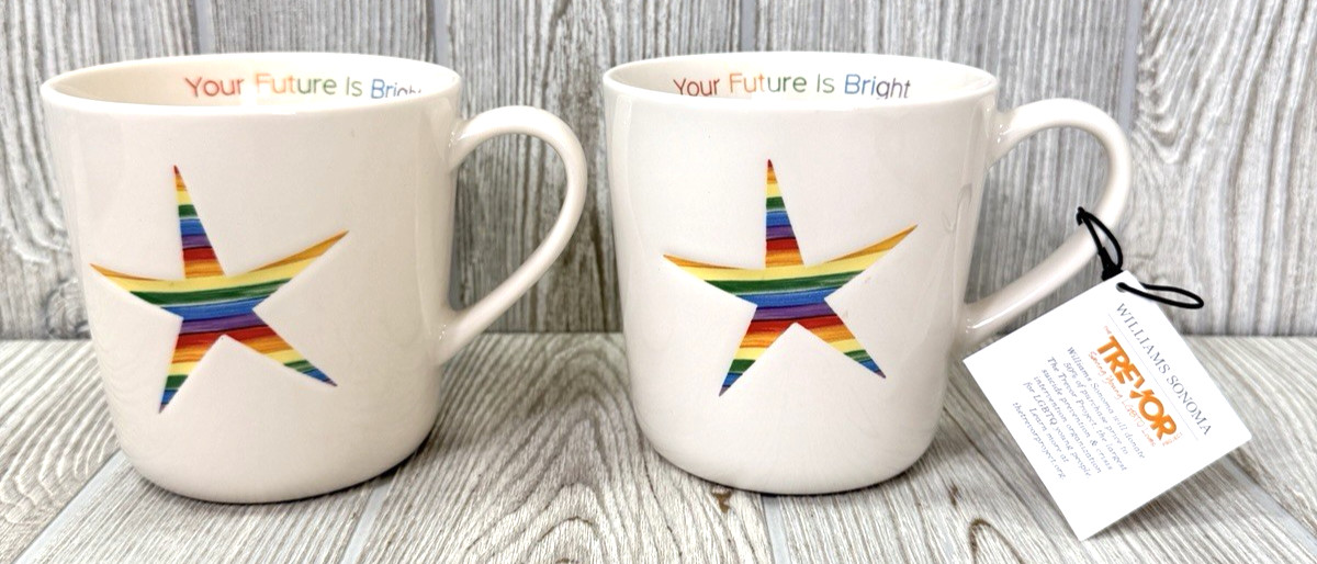 Williams Sonoma The Trevor Project Rainbow Star Mugs Set of 2 LGBTQ+ Pride NWT Williams Sonoma The Trevor Project Rainbow Star Mugs Set of 2 LGBTQ+ Pride NWT