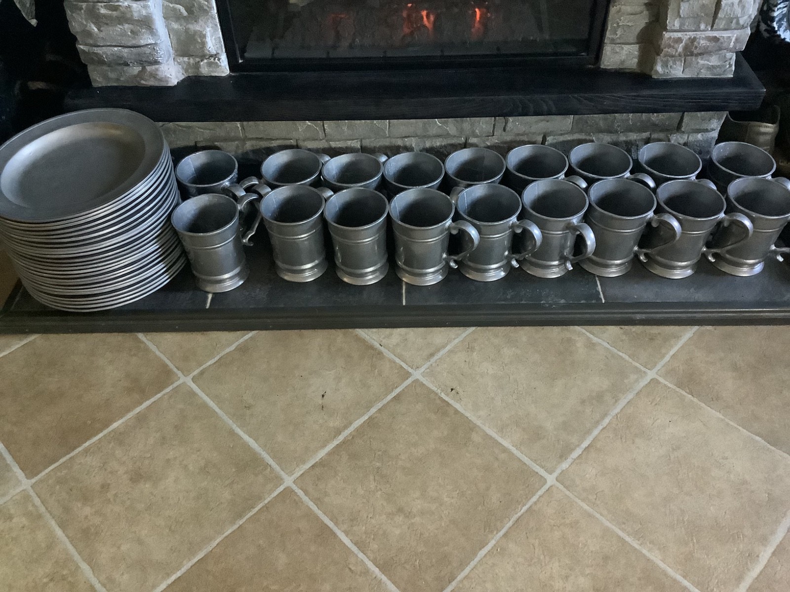 WILTON ARMETALE PLOUGH TAVERN Dinner Plates & Stein Tankard Mugs Marked WILTON ARMETALE PLOUGH TAVERN Dinner Plates & Stein Tankard Mugs Marked