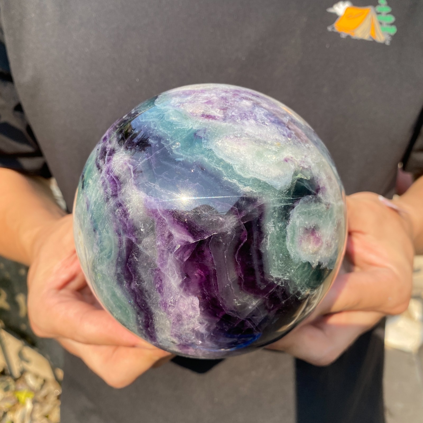 6.6lb Natural Colorful Fluorite Crystal Ball Sphere Polished Healing Decor Gift 6.6lb Natural Colorful Fluorite Crystal Ball Sphere Polished Healing Decor Gift