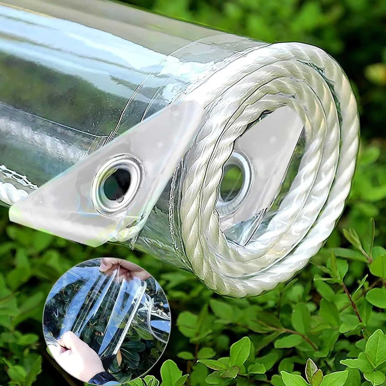 Clear Tarps with Grommets 14 Mil Clear PVC Tarp 400g/m² Thickened Tear Clear Tarps with Grommets 14 Mil Clear PVC Tarp 400g/m² Thickened Tear